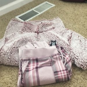 Sherpa jacket and pajama pants set